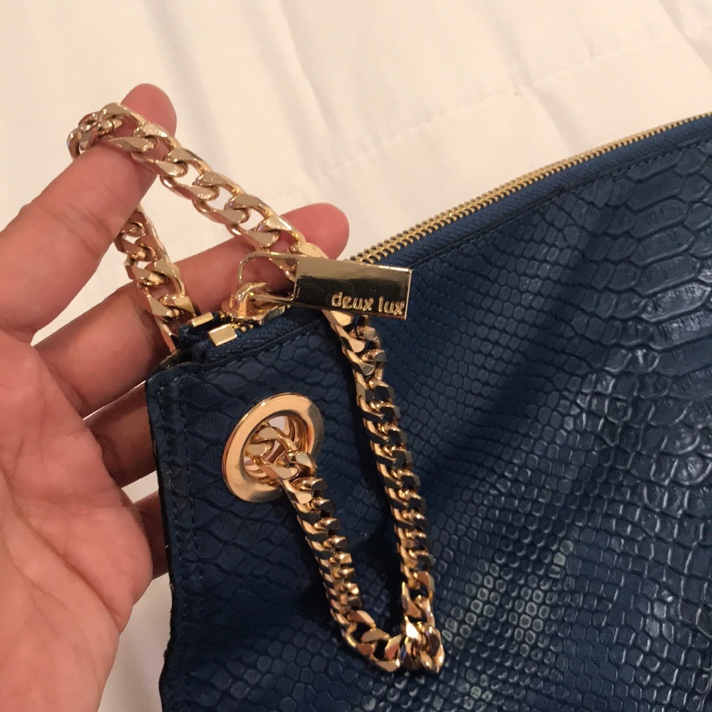 Deux Lux Vegan Leather Clutch Wristlet.